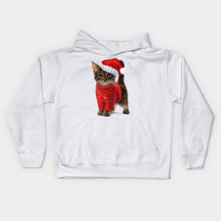 Kitten Christmas Kids Hoodie